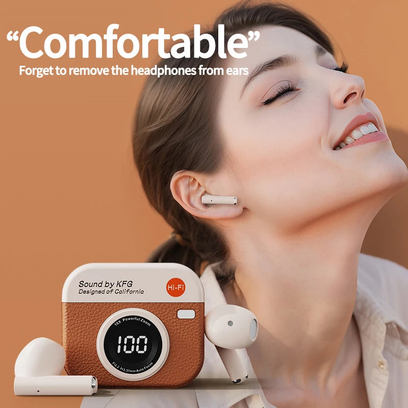 Q86 Bluetooth 5.3 Wireless Headphones Power LED Digital Display 24hours Endurance HiFi Gaming Headsets Waterproof Sports Earbuds