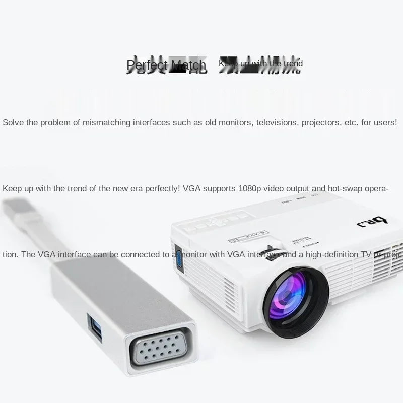 Three-in-one Docking Station USB-C To VGA HD Usb3.0hub Hub PD Power Supply Type-C Docking Station