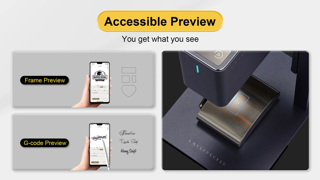 Laserpecker Laser Engraving Machine With 5W 2K Bluetooth 5.0 Mini Portable Engraver For Woodworking DIY Paper Leather LP2