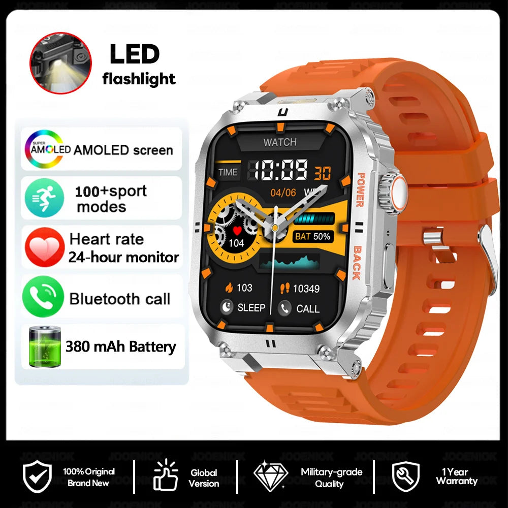 Outdoor Military Smartwatch Men GPS Sports Android iOS 1.91-inch Touch Screen Bluetooth Call Waterproof Smart Watch Android IOS