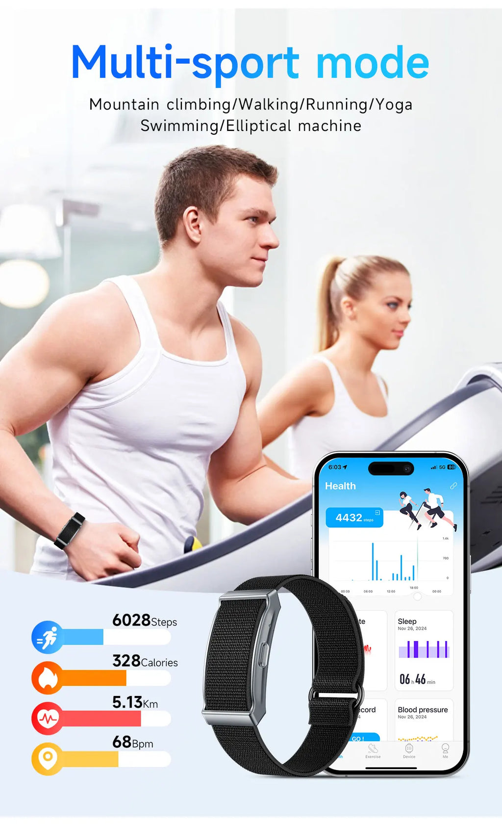 2025 New Screenless Smart Watch Men Sport Outdoors Fitness Tracker Heart Rate Monitor IP68 Waterproof Smartwatch For Andrio iOS