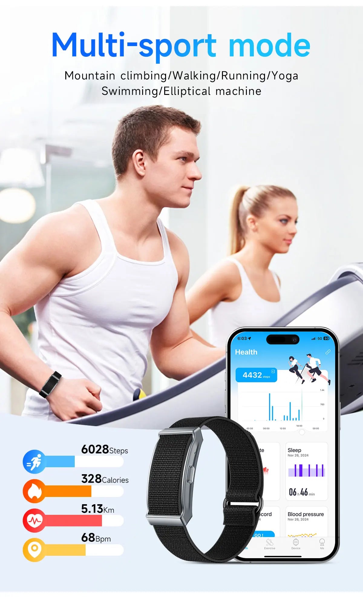 2025 New Screenless Smart Watch Men Sport Outdoors Fitness Tracker Heart Rate Monitor IP68 Waterproof Smartwatch For Andrio iOS