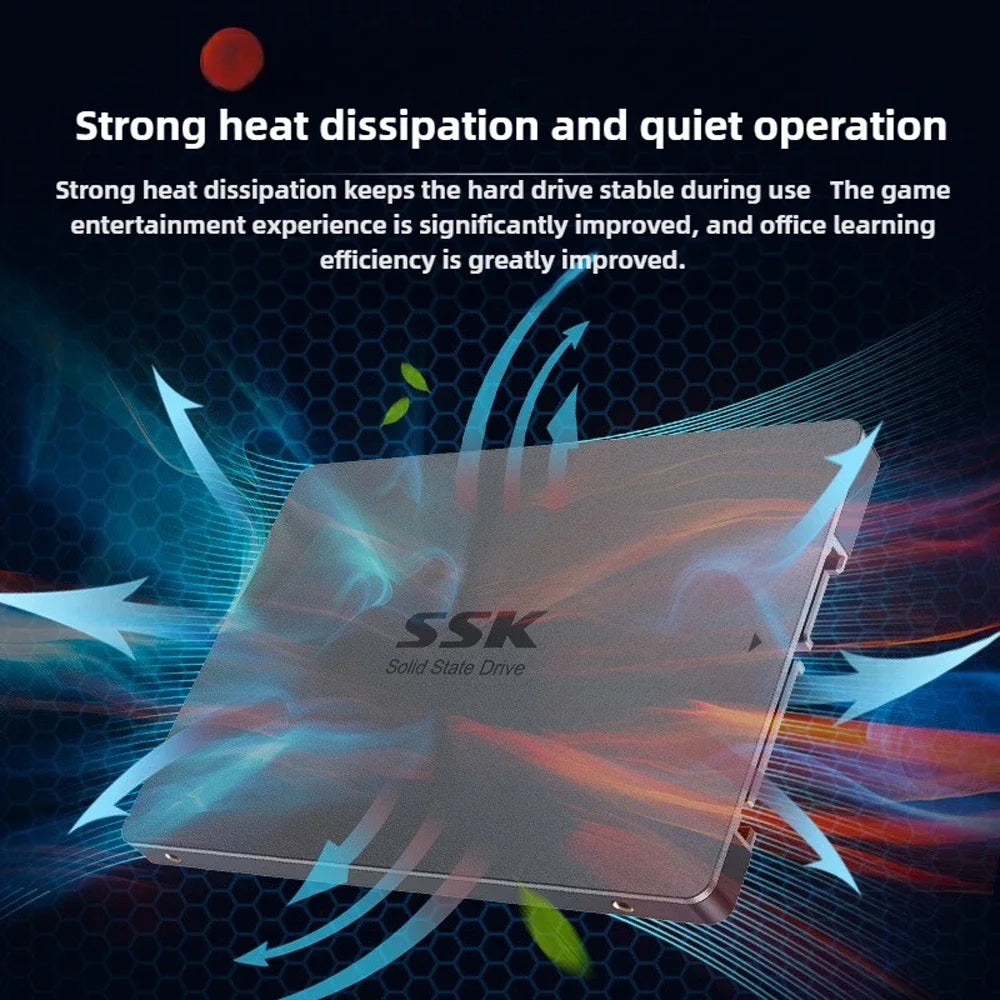 SSK SATA III SSD 2.5” Internal Solid State Drive 256GB 512GB 1TB SSD Hard Drive UP To 500MB/s for Upgrade PC Laptop Desktops