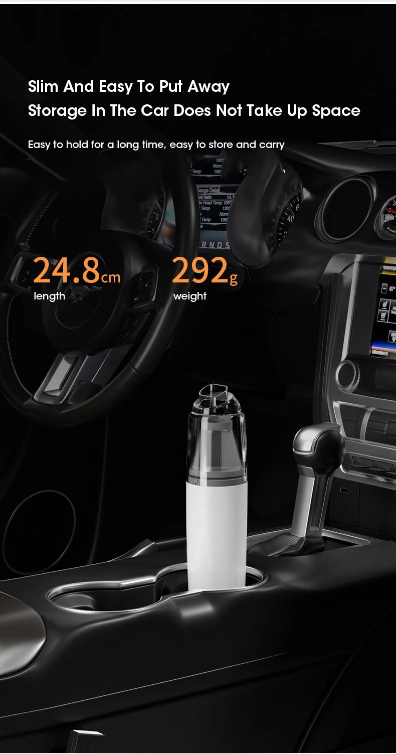 Multi-Functional Mini Wireless Handheld Car Vacuum with Strong Suction Low Noise Portable Essential for Home and Car