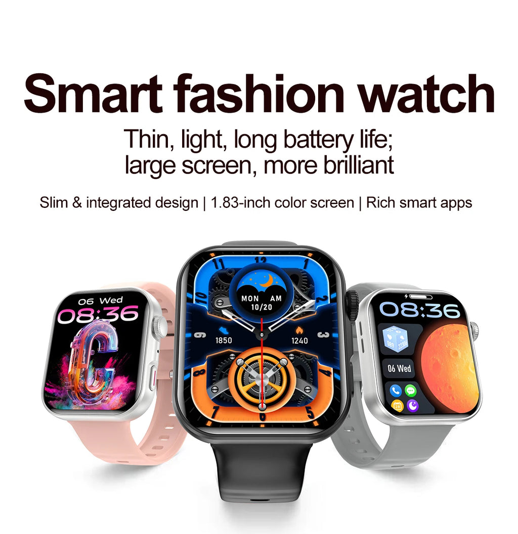 LIGE New Bluetooth Call 1.83" AMOLED Smart Watch For Android IOS Dynamic Island Men Women Sports Fitness Blood Oxygen Smartwatch