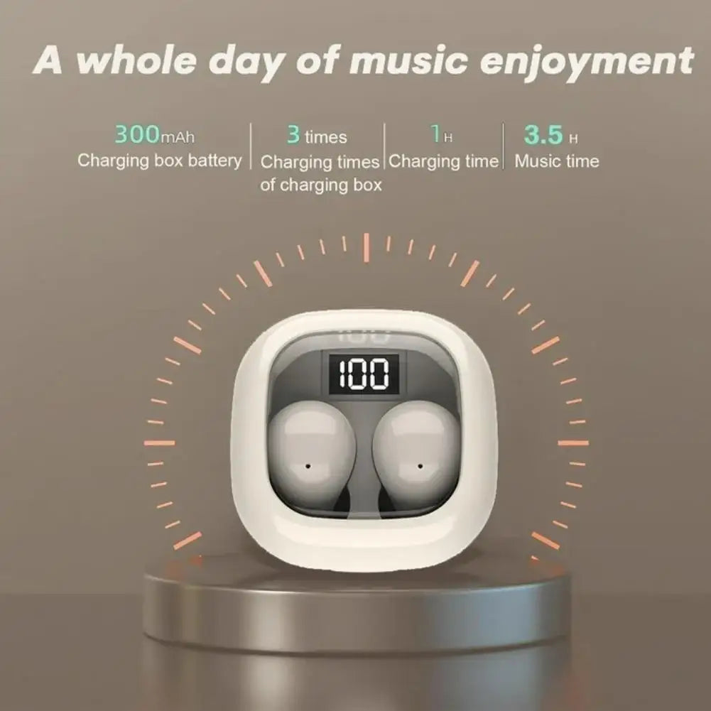Invisible Sleep Wireless Earbuds Mini In Ear Bluetooth Headphones Long Battery Life Soft Wear Noise Blocking Earphones