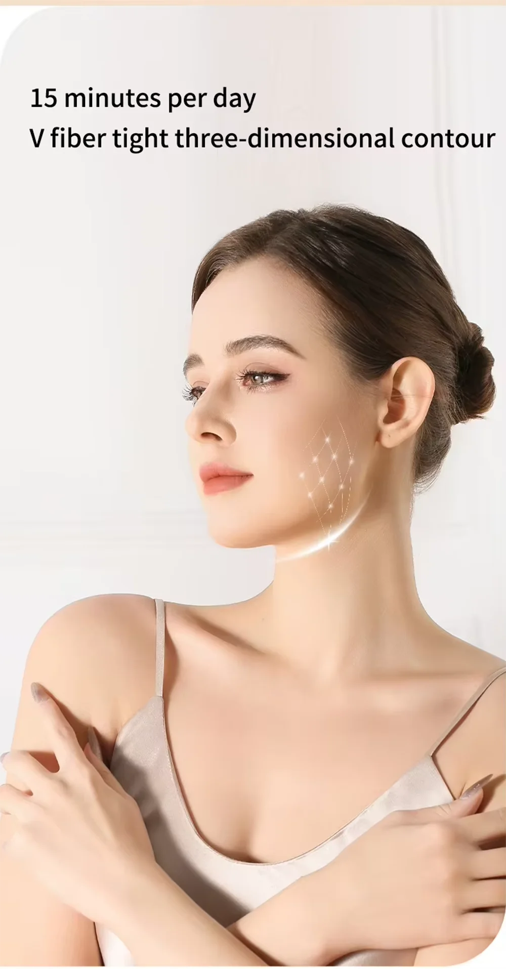 Facial Massager for Face and Neck V‑Shape Lifting Roller with Microcurrent Red Blue Light Therapy Vibrating Face Slimmer Device