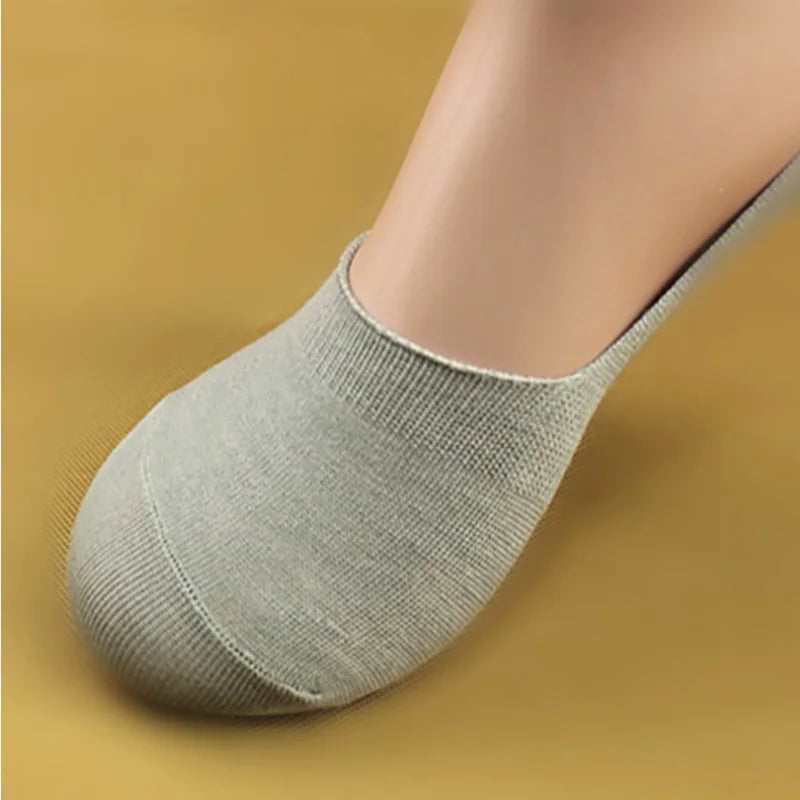 6 Pairs/Lot Men's Bamboo Breathable Invisible Socks Low Cut Casual Cotton Boat Non-Slip No Show High Quality Sock