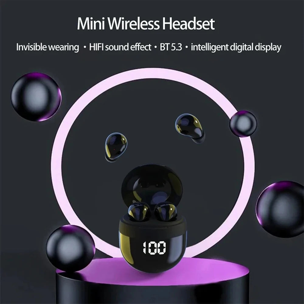 Sleep Invisible Bluetooth Earphone Mini Wireless Headphones IPX5 Waterproof HiFi Stereo Noise Cancelling In Ear Headset Earbuds
