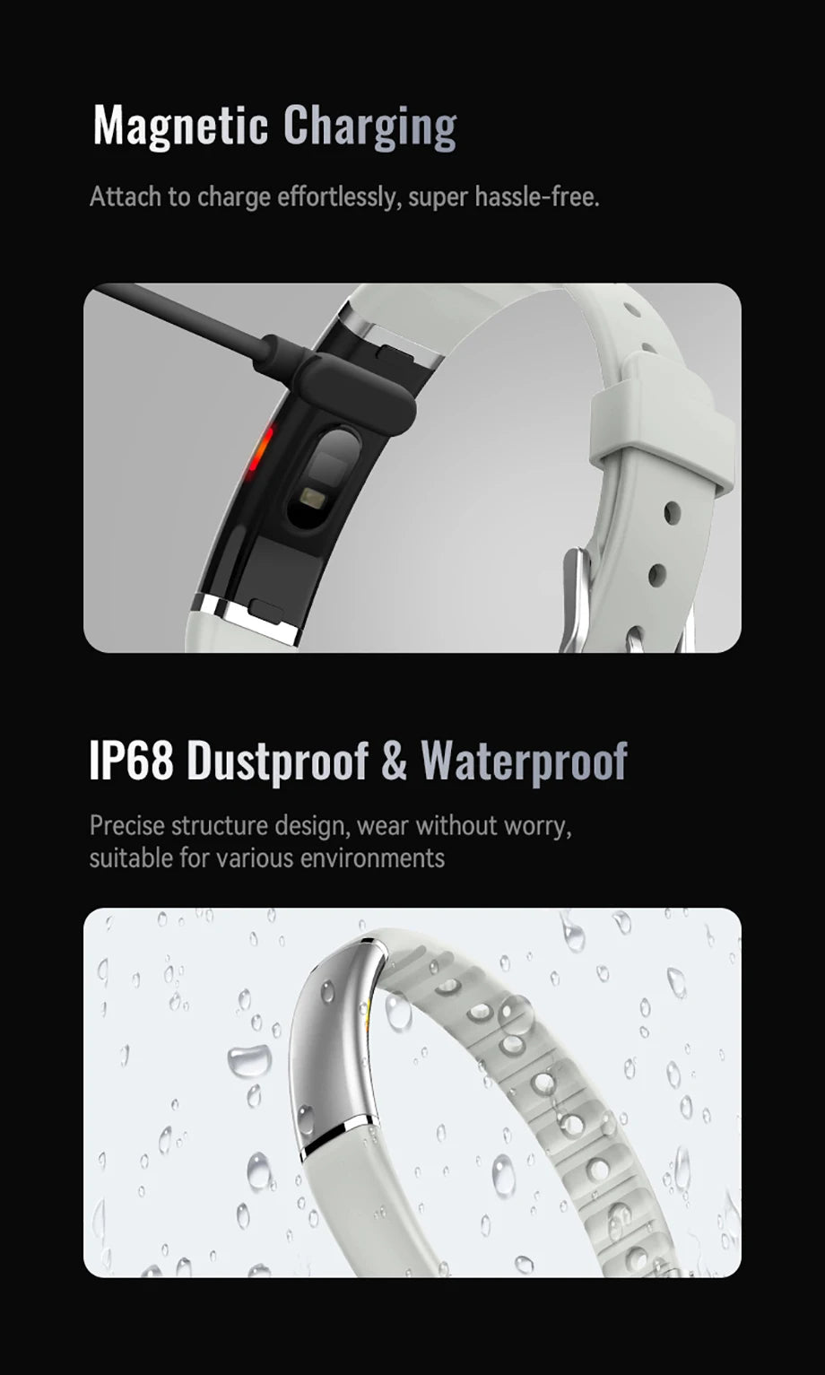 LIGE No Screen Smart Bracelet Blood Oxygen Health Monitor Watches Waterproof Sports Fitness Women's Smart Watch for Android ios