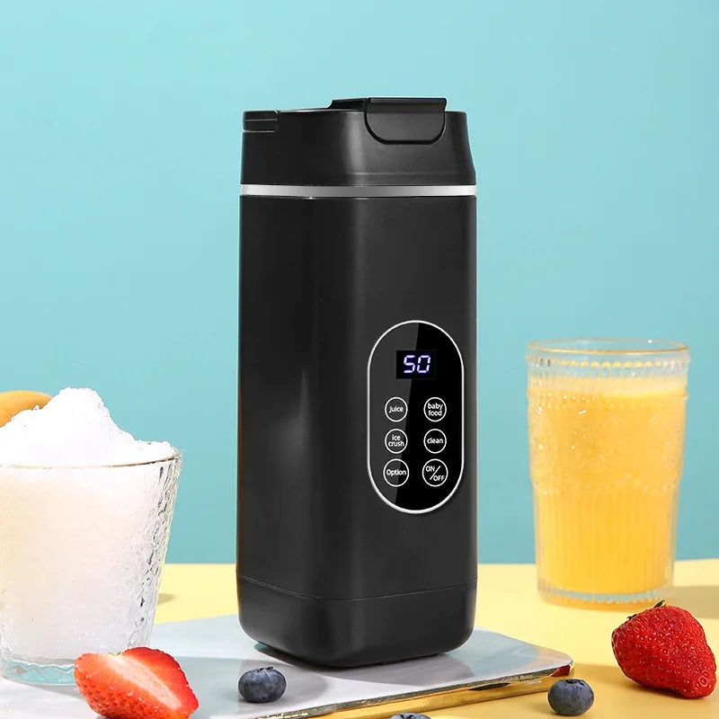 Multifunctional Portable Wireless Blender USB Charging with 4 Modes 12-Blade Ice Crush Blender Auto Clean Leak-Proof Lid Travel