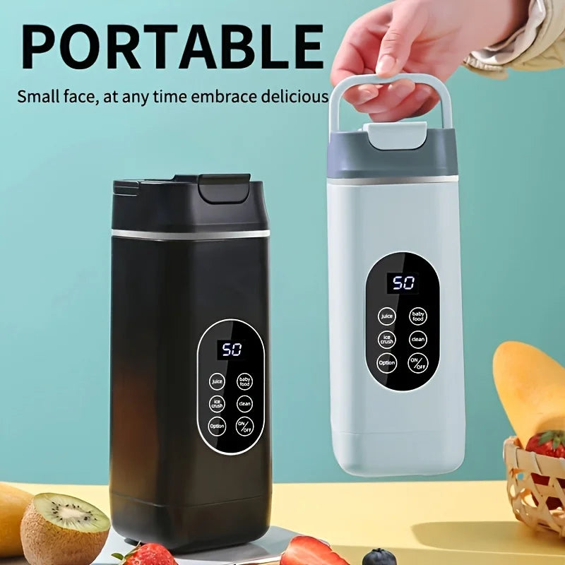 Multifunctional Portable Wireless Blender USB Charging with 4 Modes 12-Blade Ice Crush Blender Auto Clean Leak-Proof Lid Travel