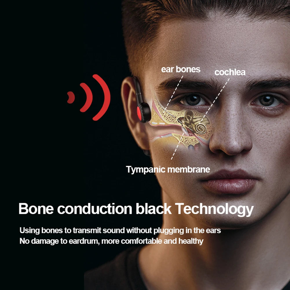 Bone Conduction TWS Headphones Wireless Bluetooth 5.1 Headset Noise Reduction Stereo Ear Clip Earbuds Waterproof Sport Earphone