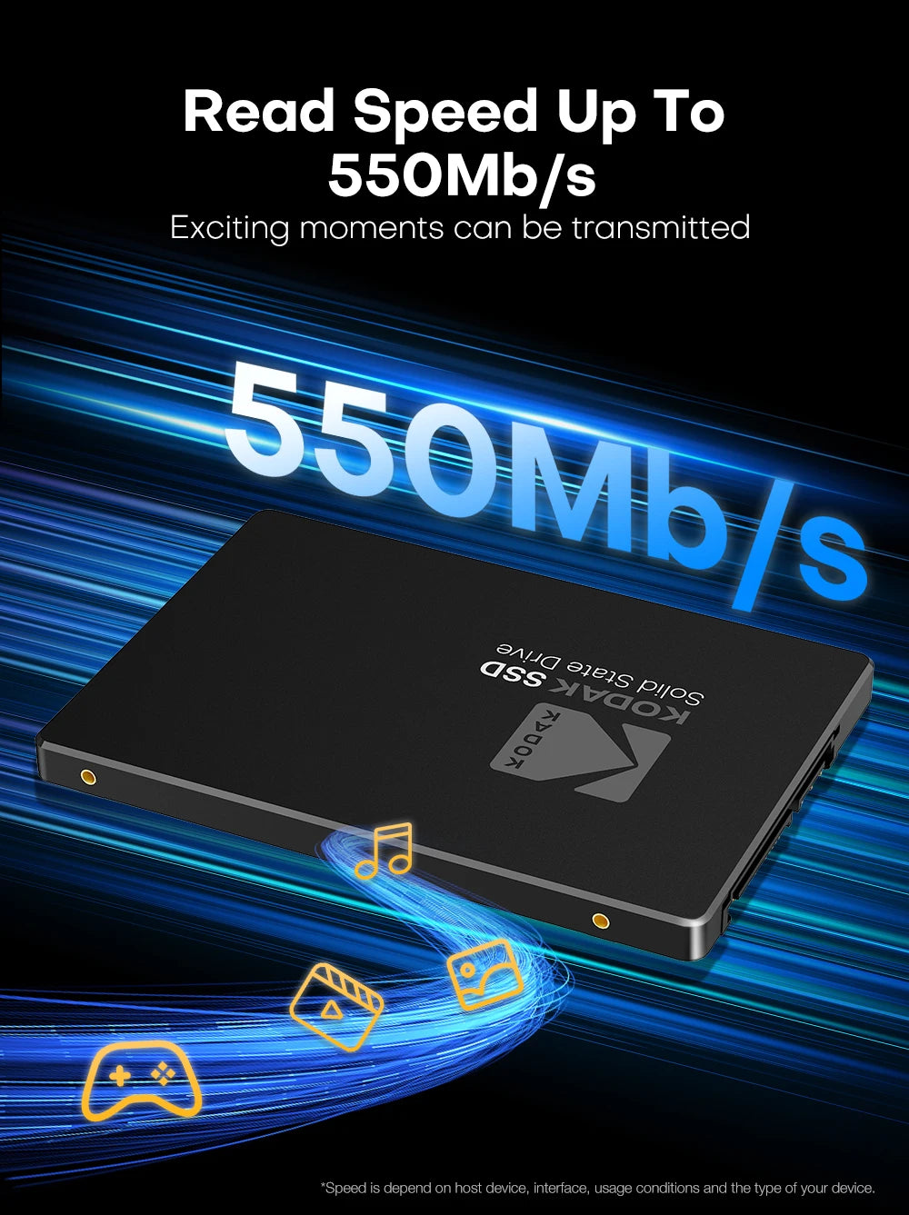 KODAK x120Pro 2.5 Inch Solid State Drive SSD SATA3.0 High-Speed Interface 550M/S Read Speed Suitable for Desktops Laptops
