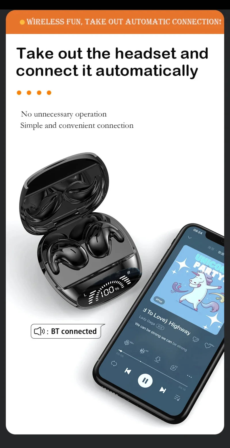 Mini Sleep Invisible Headset Ipx5 Waterproof Wireless Bluetooth Earphone Earbuds With Mic For Phone Bluetooth 5.3 Headphones