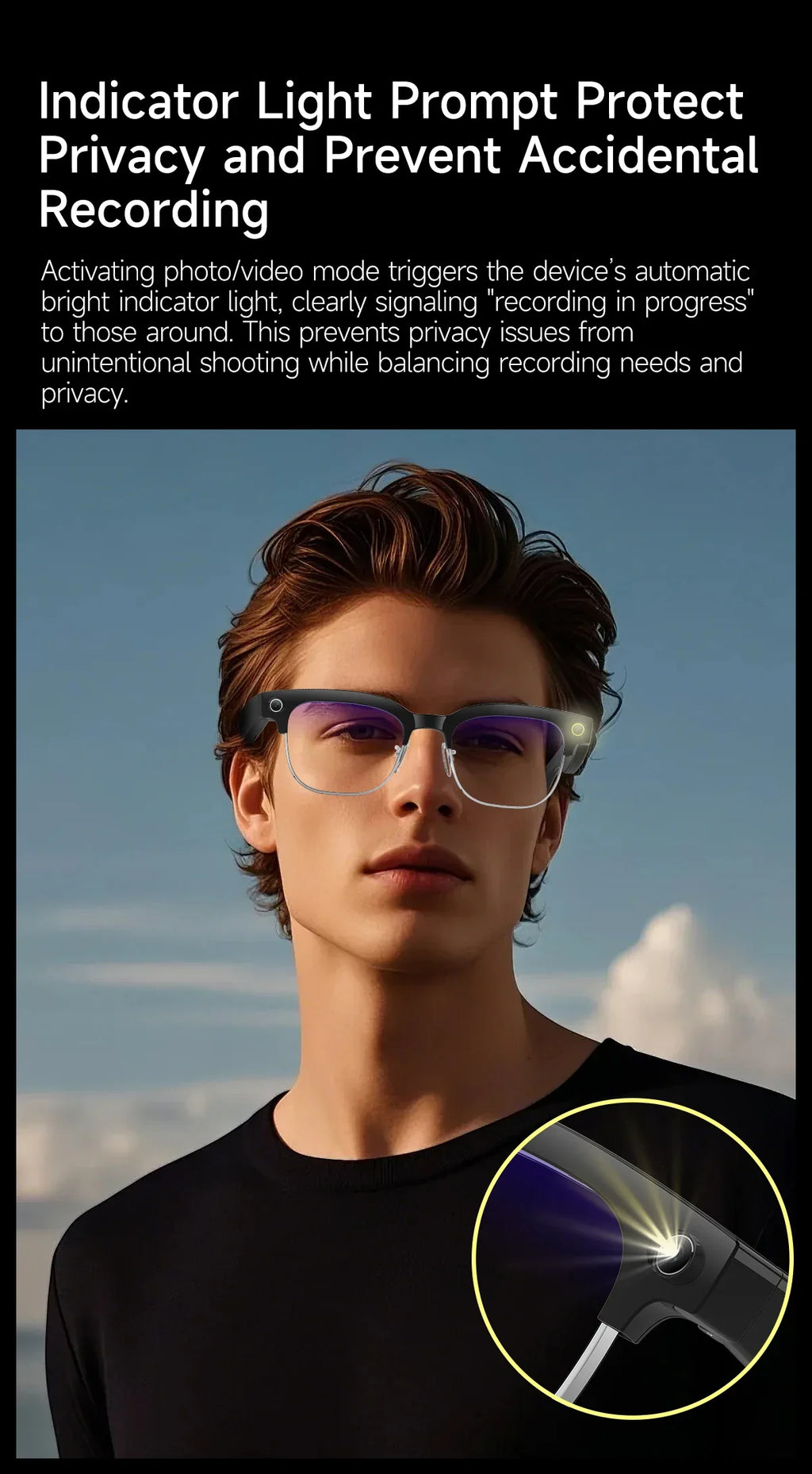Smart Glasses 800W Camera 2026New Technologies Video Recording AI Photo Recognition Bluetooth Calls Voice Translation Sunglasses