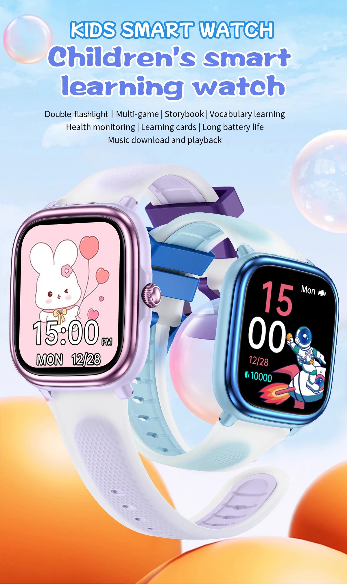 New Smartwatch BT Call Health&Sleep Monitoring 1.83''HD Screen Kids Smart Watch Waterproof Fashoin Sports Bracelet For Women Men