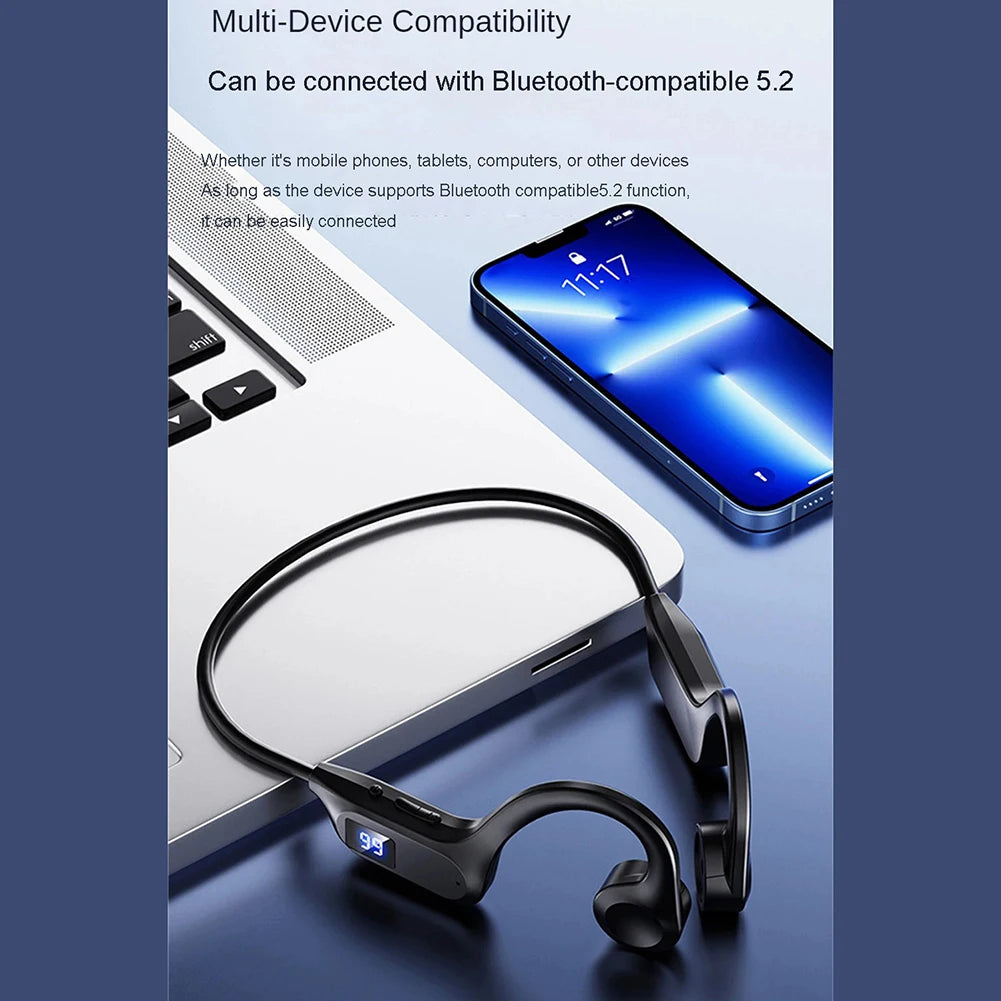 Bone Conduction Headphones-compatible Wireless Headset Waterproof Sports Headset Ear Hanging Type Bilateral Stereo Earphones