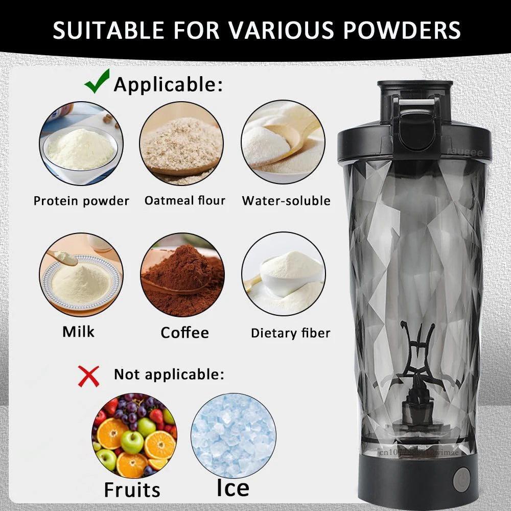 Electric Protein Shaker Bottle 700ML Automatic Shaker Mixing Cup USB Rechargeable Portable Mixer for Protein Shakes Milk Coffee