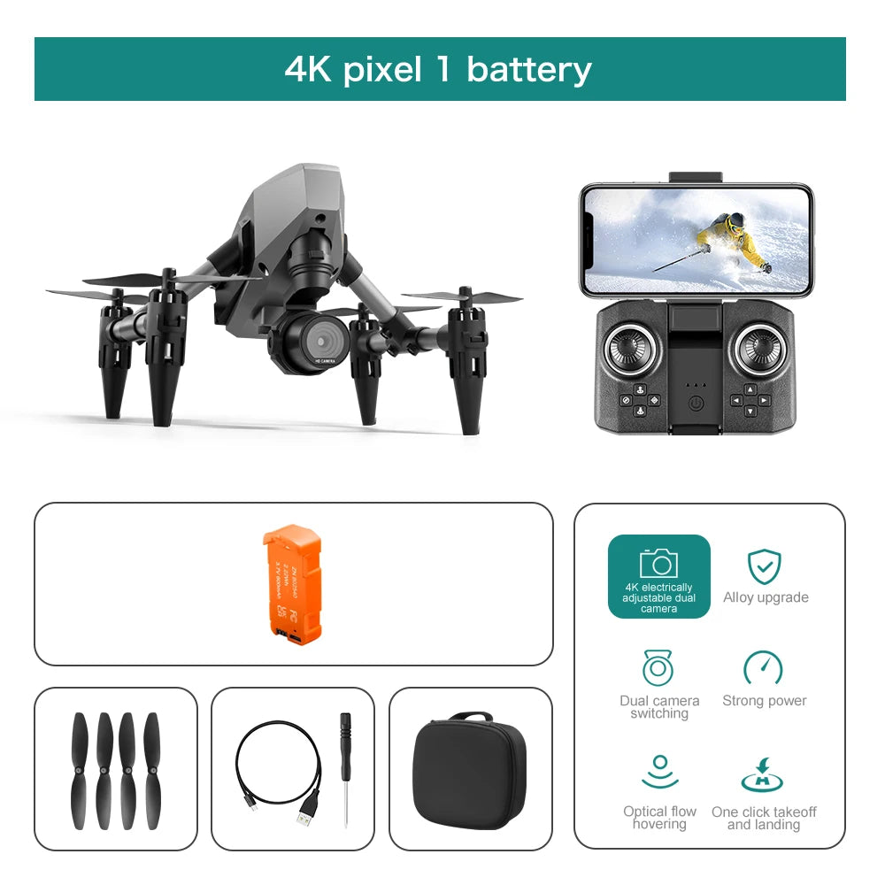 XD1 mini Drone Aluminium 8k Aerial Video Camera Optical Flow Fixed Height Quadcopter 360° Flip RC Dron for Kids Toys Boy