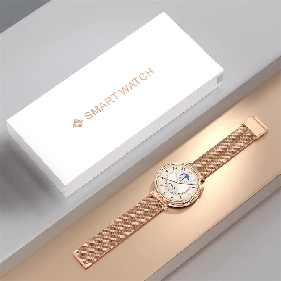 Bluetooth Call Smartwatches Ladies AMOLED HD Screen Heart Rate Monitor Bluetooth Call IP68 Waterproof Smart Watch 2025 New