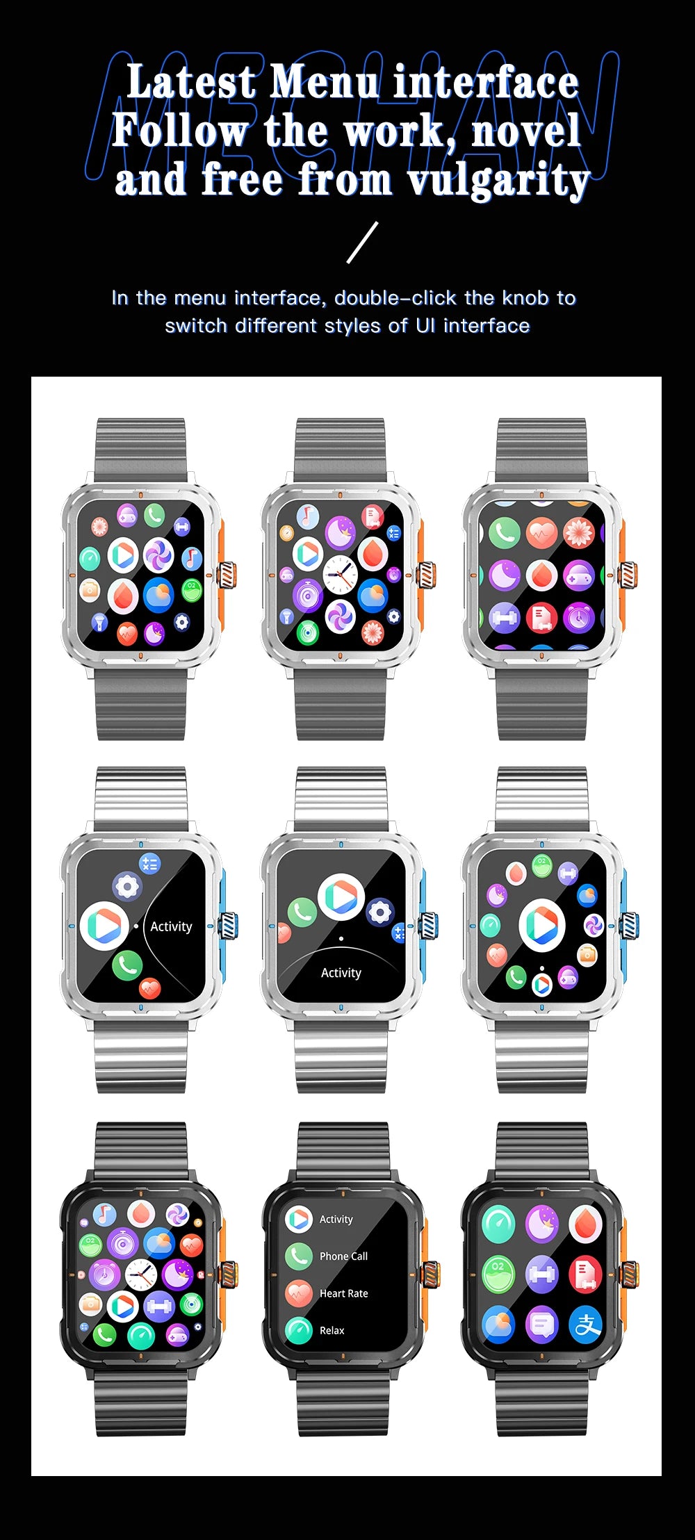 D09 Smartwatch 1.83inches IPS HD 240x285 Full Touch Screen 128MB RAM Bluetooth 5.0 IP67 Waterproof Fitness Android Watch