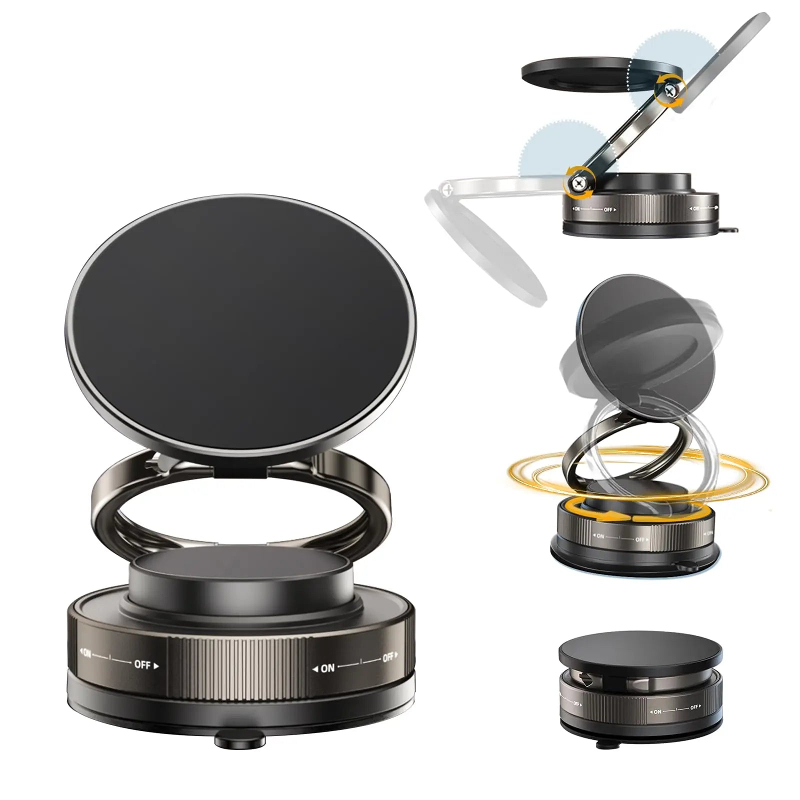 Powerful magnetic Phone holder foldable Suitable for Various Mobile Phones and can be used as a desktop or car Phone mount