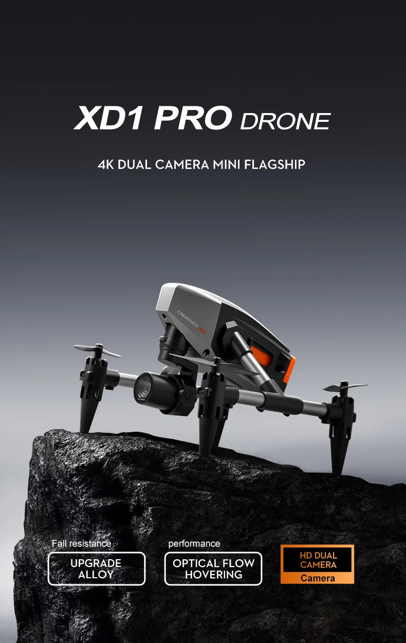 XD1 mini Drone Aluminium 8k Aerial Video Camera Optical Flow Fixed Height Quadcopter 360° Flip RC Dron for Kids Toys Boy