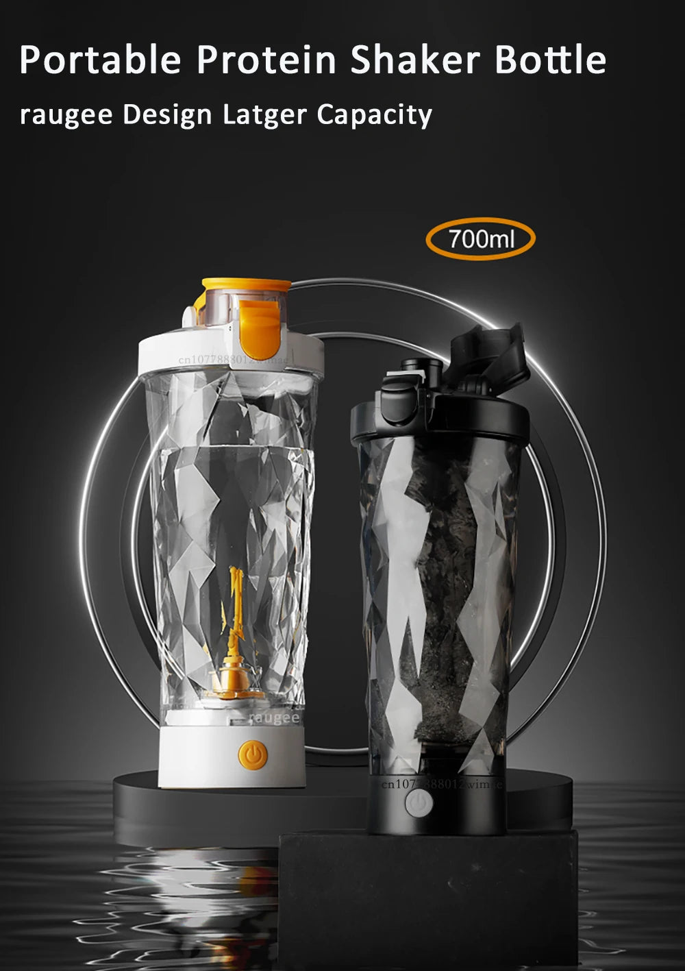 Electric Protein Shaker Bottle 700ML Automatic Shaker Mixing Cup USB Rechargeable Portable Mixer for Protein Shakes Milk Coffee
