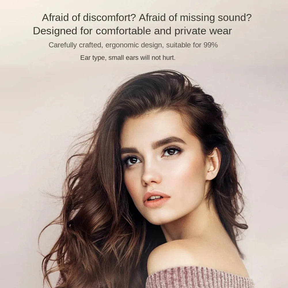 Invisible Sleep Mini Headphones Bluetooth TWS Wireless Earphones with Microphone Noise Cancelling In-Ear Earbuds Sports Headset