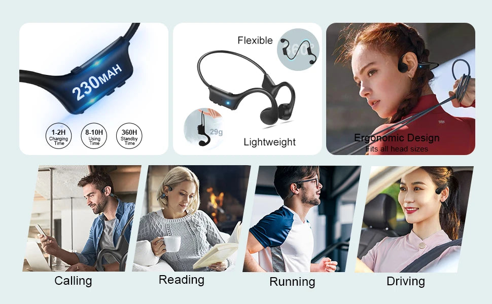 for shokz open ear run Bone Conduction Bluetooth Headphones Wireless Sport soft bass Fitness Cycling headsets working earphones