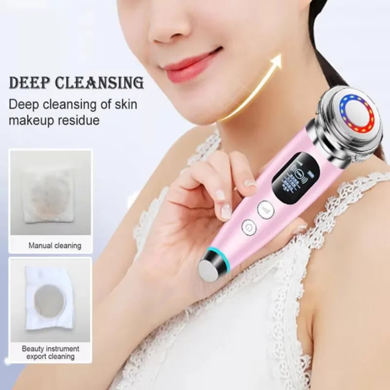 ‌Facial Massager - 4-in-1 Anti-Aging Device with Light Therapy, Wrinkle Reduction & Skin Rejuvenation for Home Use