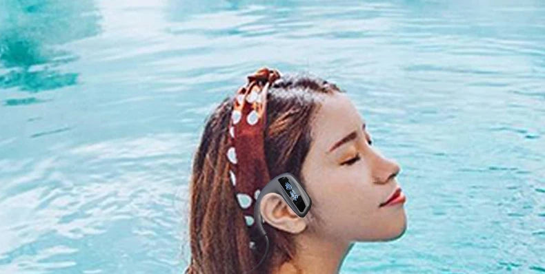 Waterproof Bluetooth IPX8 Bone Conduction Headphones Wireless Sports Earphones with 32GB Storage for Running, Diving, Swimming