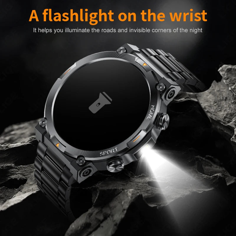 LIGE Smart Watches Men's Rugged Military Bluetooth Call IP68 Waterproof Sports Fitness Outdoor Health Smartwatch For Android IOS