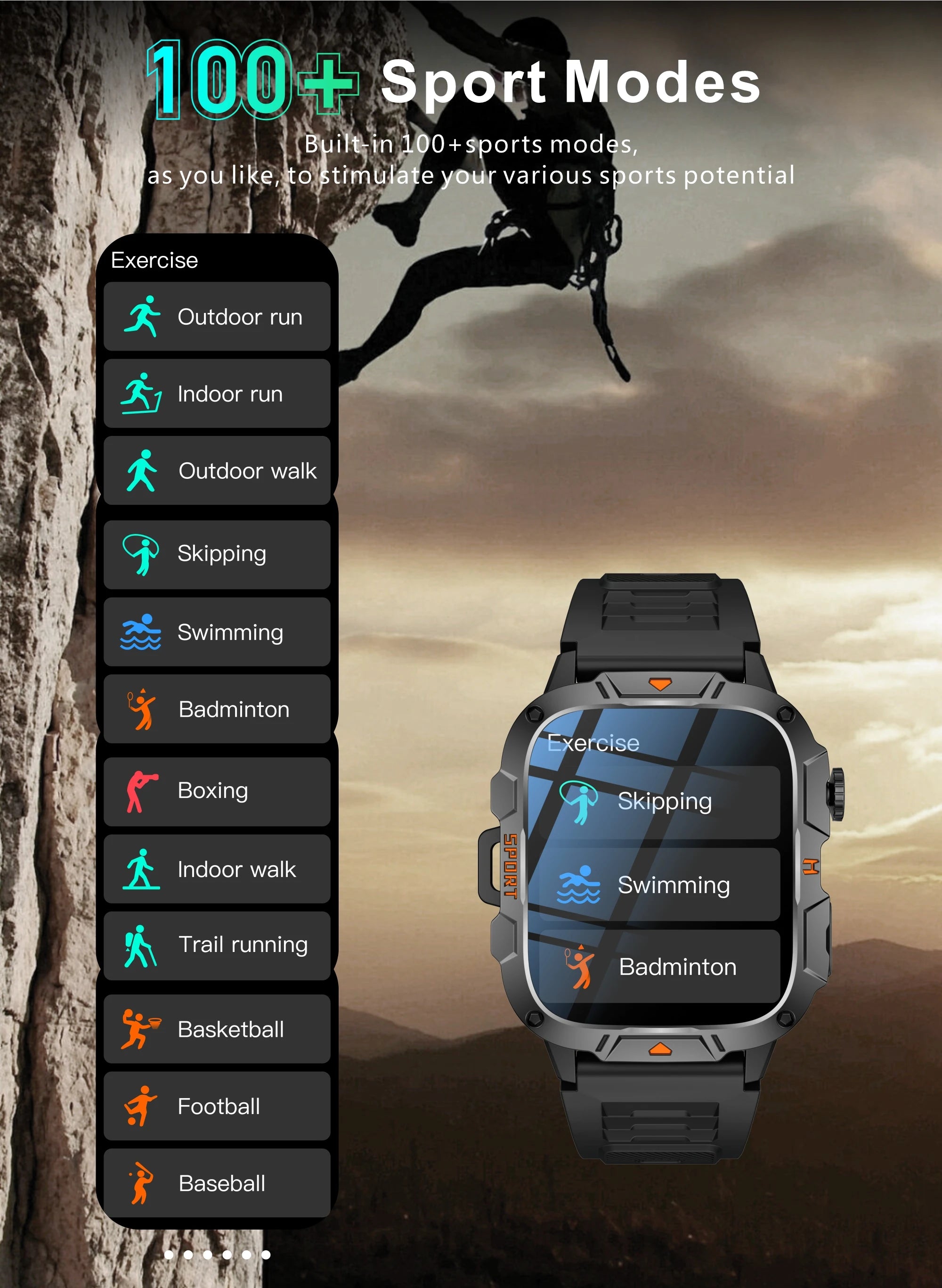 2025 New Military Grade Smart Watch Men 1.96" AMOLED Screen 5ATM Waterproof Simming Sports Fitness Tracker BT Call Smartwatches