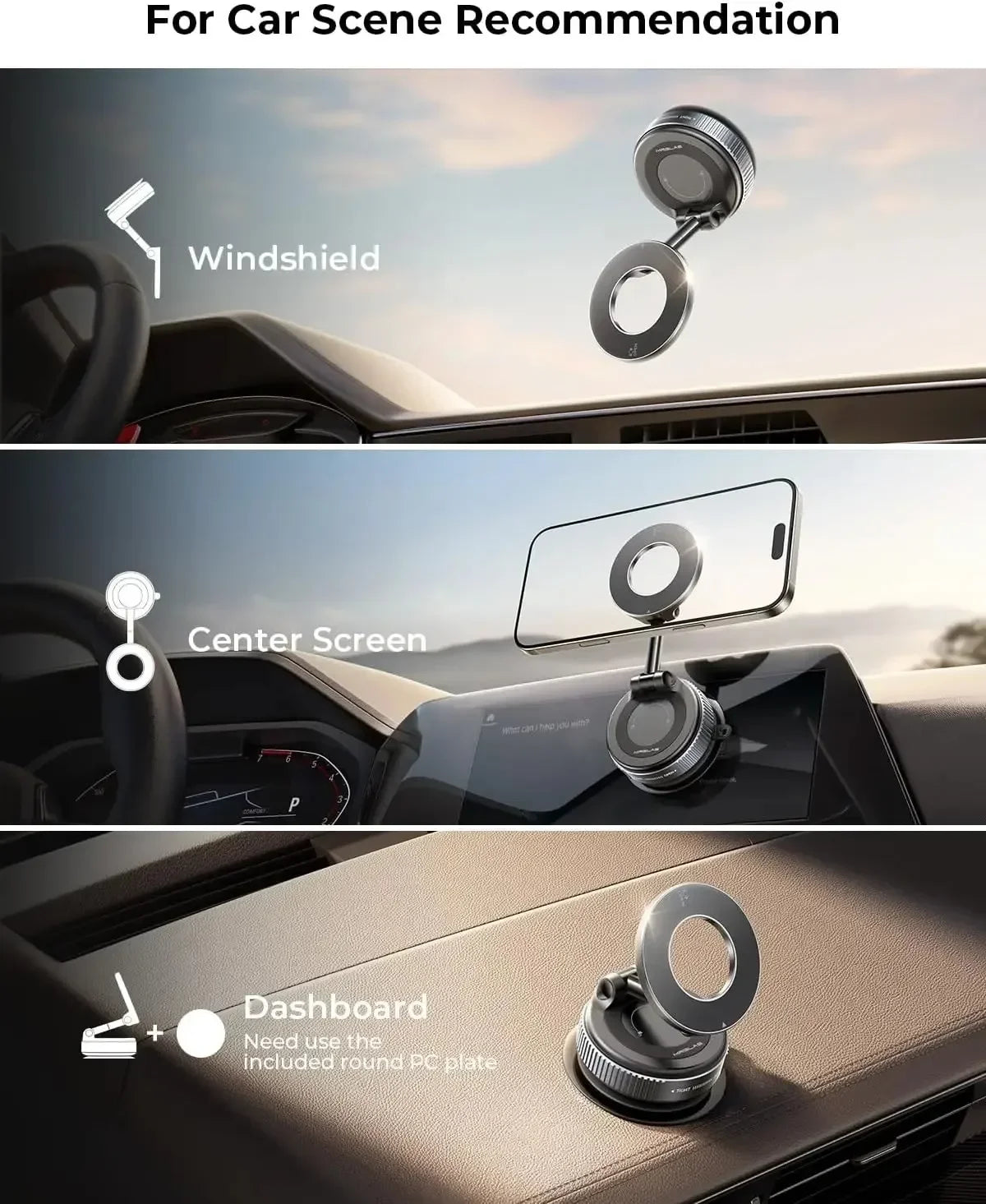 Powerful magnetic Phone holder foldable Suitable for Various Mobile Phones and can be used as a desktop or car Phone mount