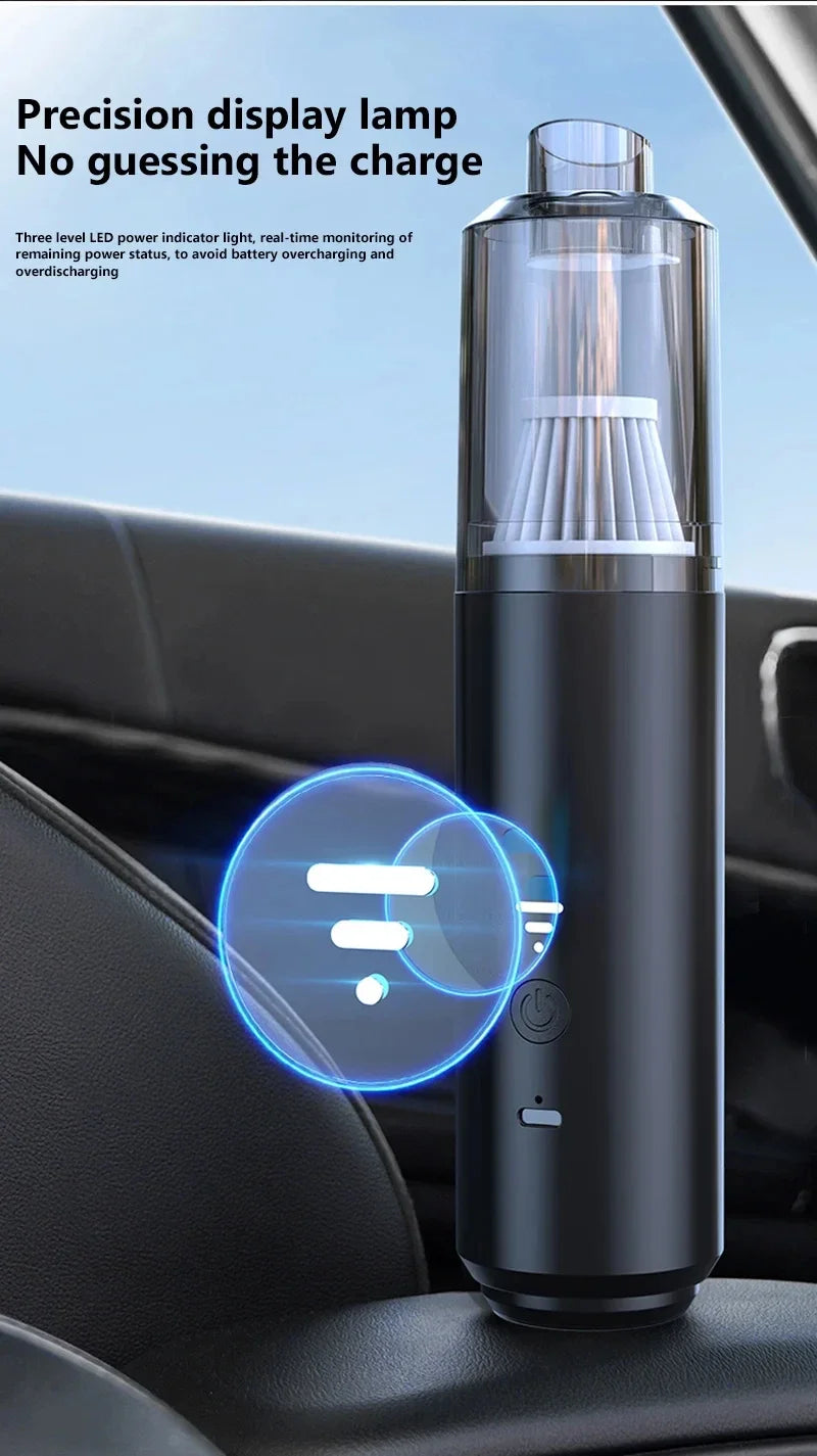 Mini Car Vacuum Cleaner Cleaning Powerful Suction Handheld Car Vacuum Cleaner Rechargeable for Car and Home Auto Vacuum Cleaner
