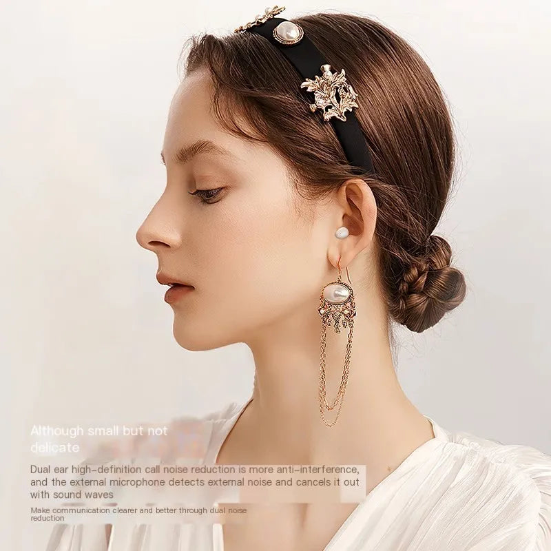 Invisible Mini Earphone Wireless Bluetooth 5.3 Noise Cancellation Painless Sleep Earphone TWS Lightweight Hifi Sports Headphone