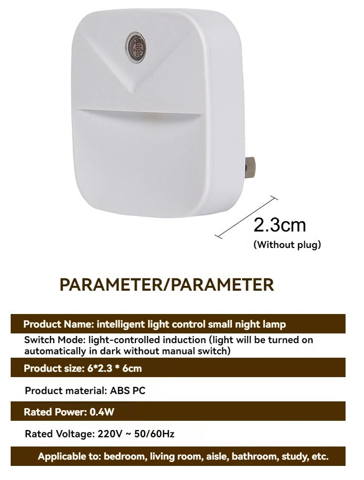 Smart Auto LED Night Light: Motion Sensor & Dusk-to-Dawn Plug-in for Energy Saving Home/Gift