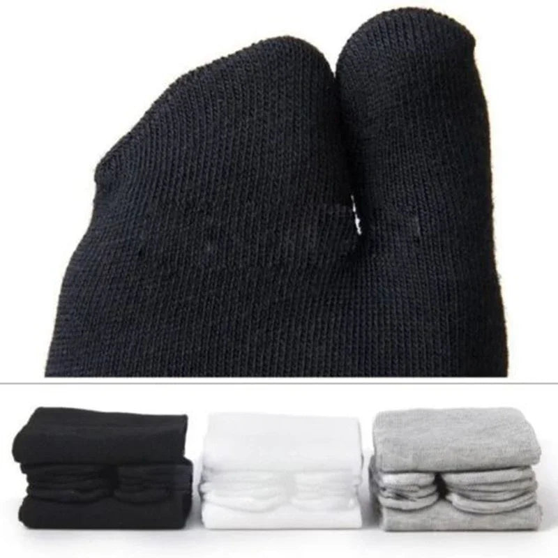 Bamboo  Japanese Men and Women Summer Fiber Two Finger Socks Black Kimono Flip Flop Sandal Split Ninjia White Tabi Toe Socks