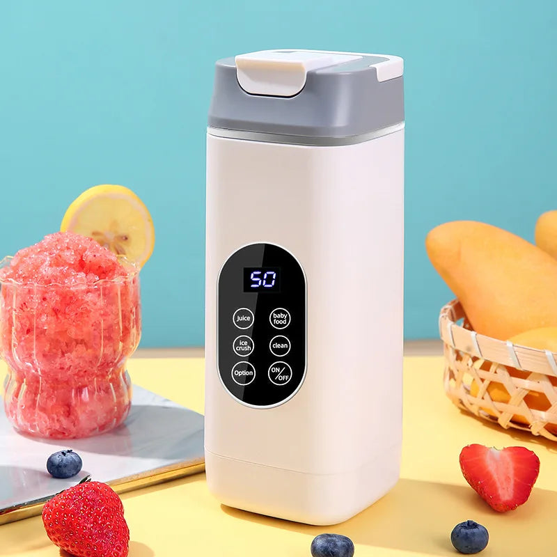 Multifunctional Portable Wireless Blender USB Charging with 4 Modes 12-Blade Ice Crush Blender Auto Clean Leak-Proof Lid Travel