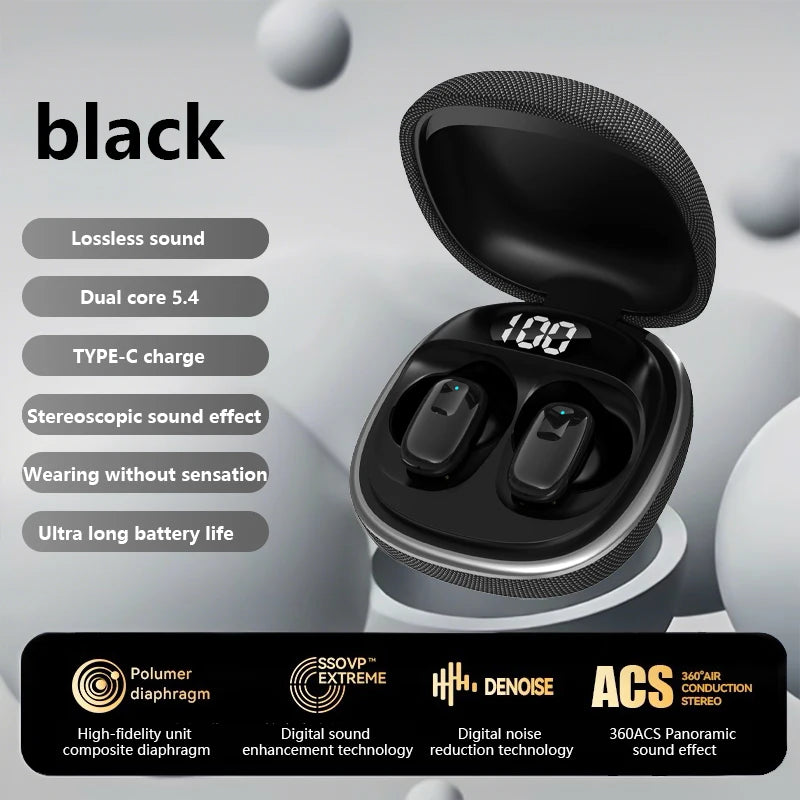 True Wireless Bluetooth Earphones with LED Power Digital Display Charging Case, HIFI Stereo Sound TWS Earbuds For iPhone Xiaomi