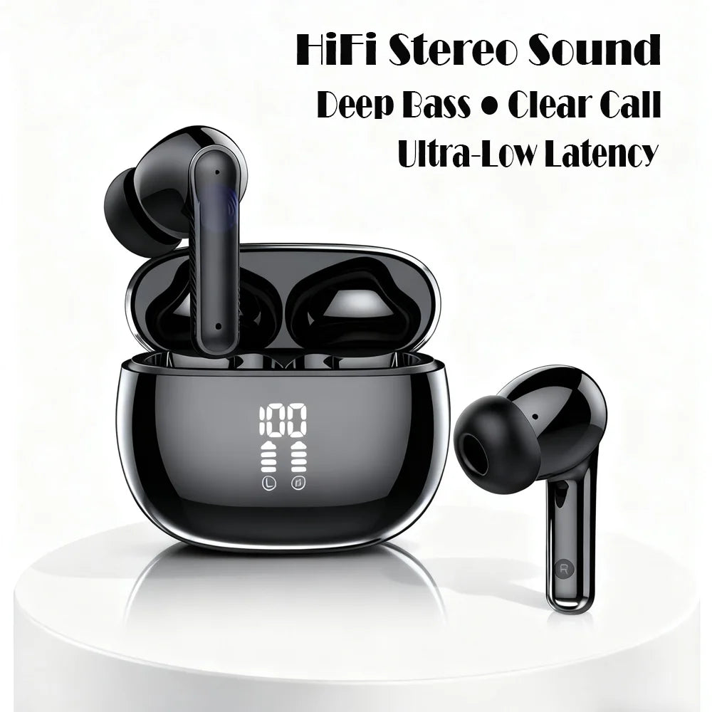 Original Bluetooth Wireless Earbuds ENC Noise Cancelling Mic 36H Playtime Deep Bass Stereo Sound IP7 Waterproof LED Display