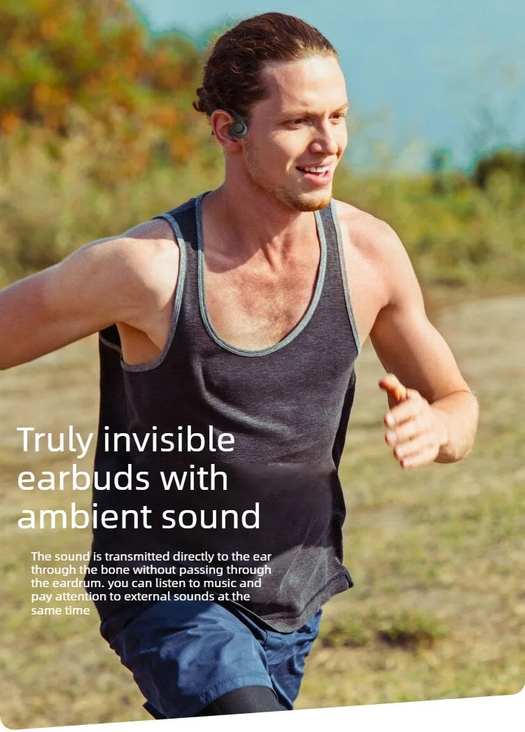 Bone Conduction Headphones Bluetooth 5.3 Wireless, 32Hrs Playtime IPX8 Waterproof, Sport Ear Hook Headset with Noise Cancelling