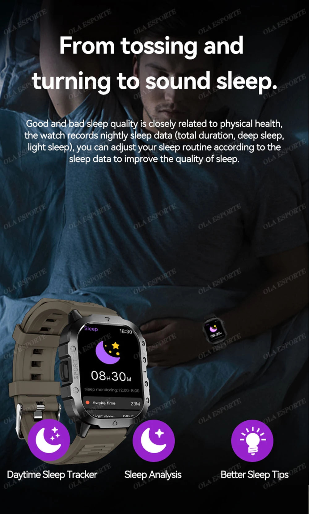 Military Smart Watch Men Waterproof Outdoor Sports Tracker LED Flashlight Bluetooth Call Men Smartwatch For Android iOS