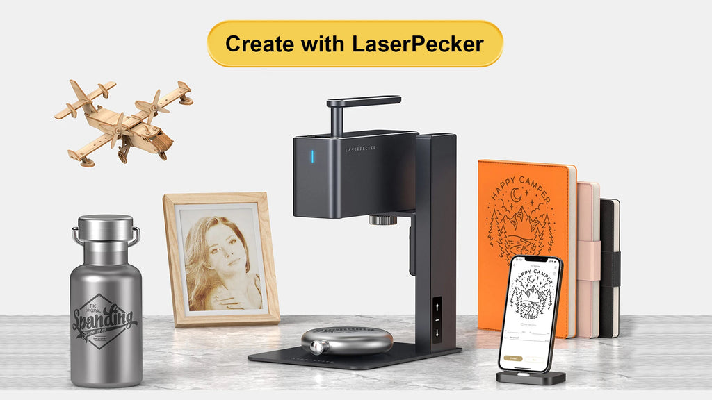 LaserPecker Laser Engraver Portable Easy to Use Fast Engraving Speed Multi Material Laser Engraving Machine With 2k 5W LP2 Pro