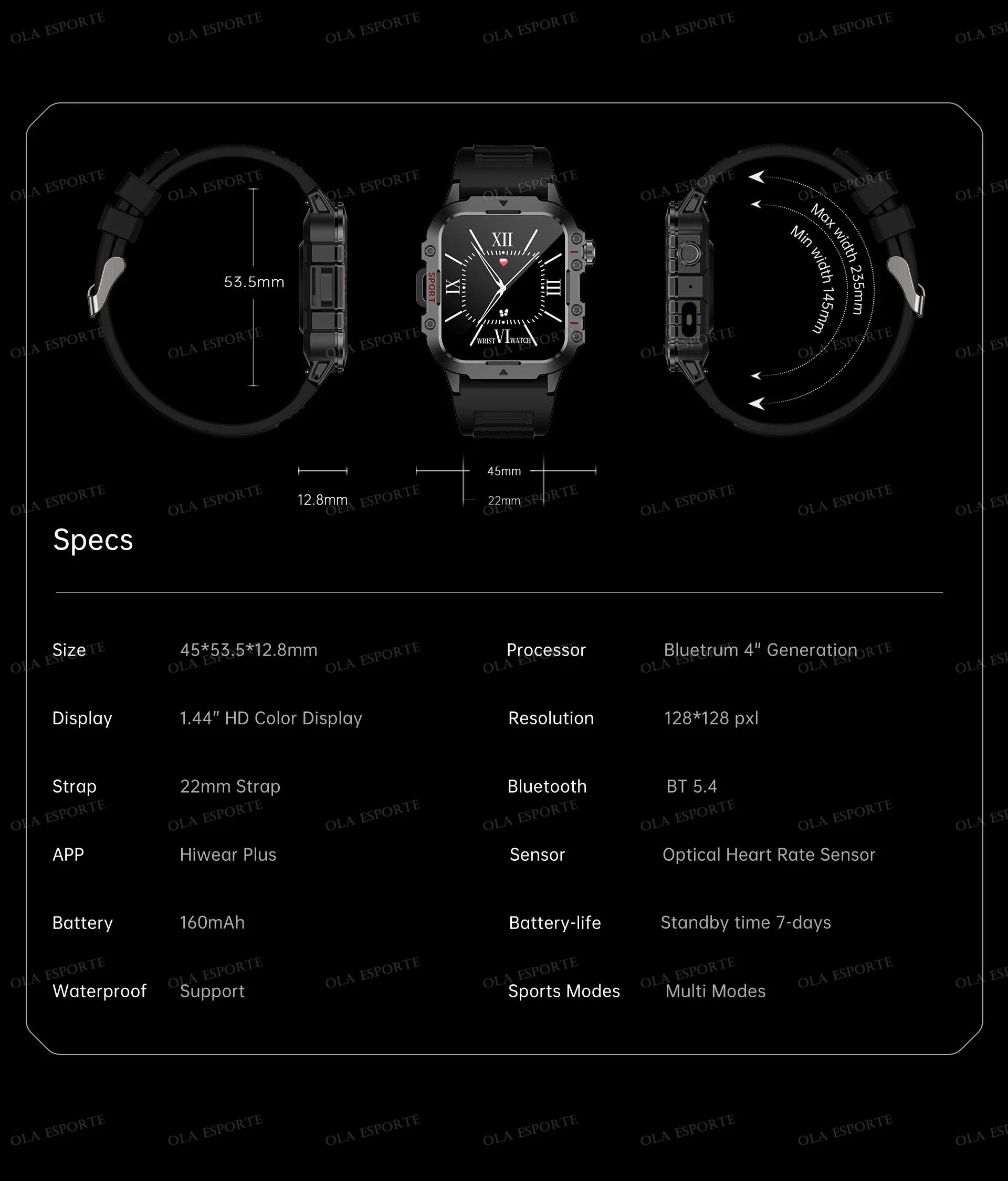 Military Outdoor Smart Watch Men’s GPS Tracking Flashlight Bluetooth Call 2.01" AMOLED Screen 5ATM Waterproof Sports Smartwatch