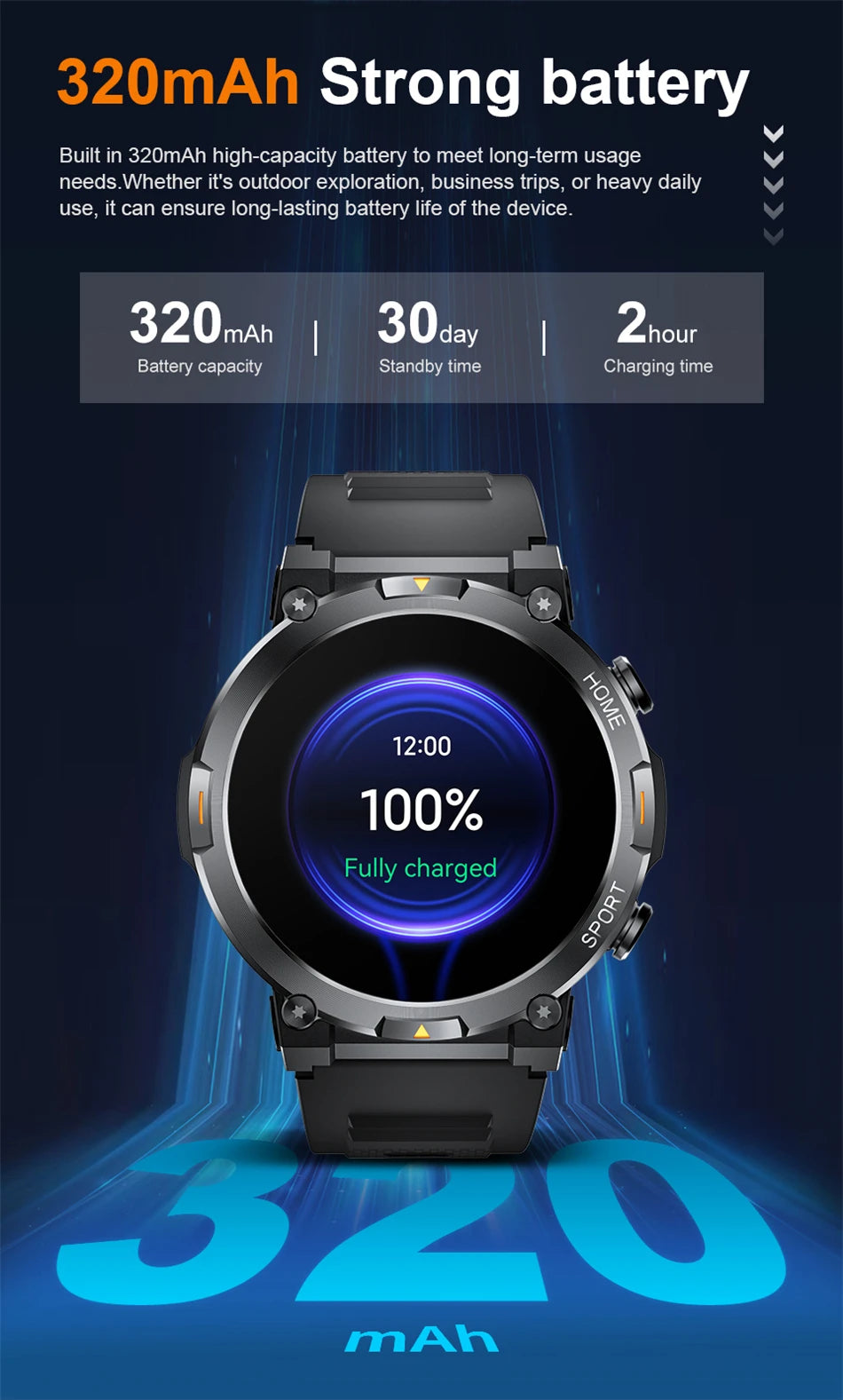 LIGE Smart Watches Men's Rugged Military Bluetooth Call IP68 Waterproof Sports Fitness Outdoor Health Smartwatch For Android IOS