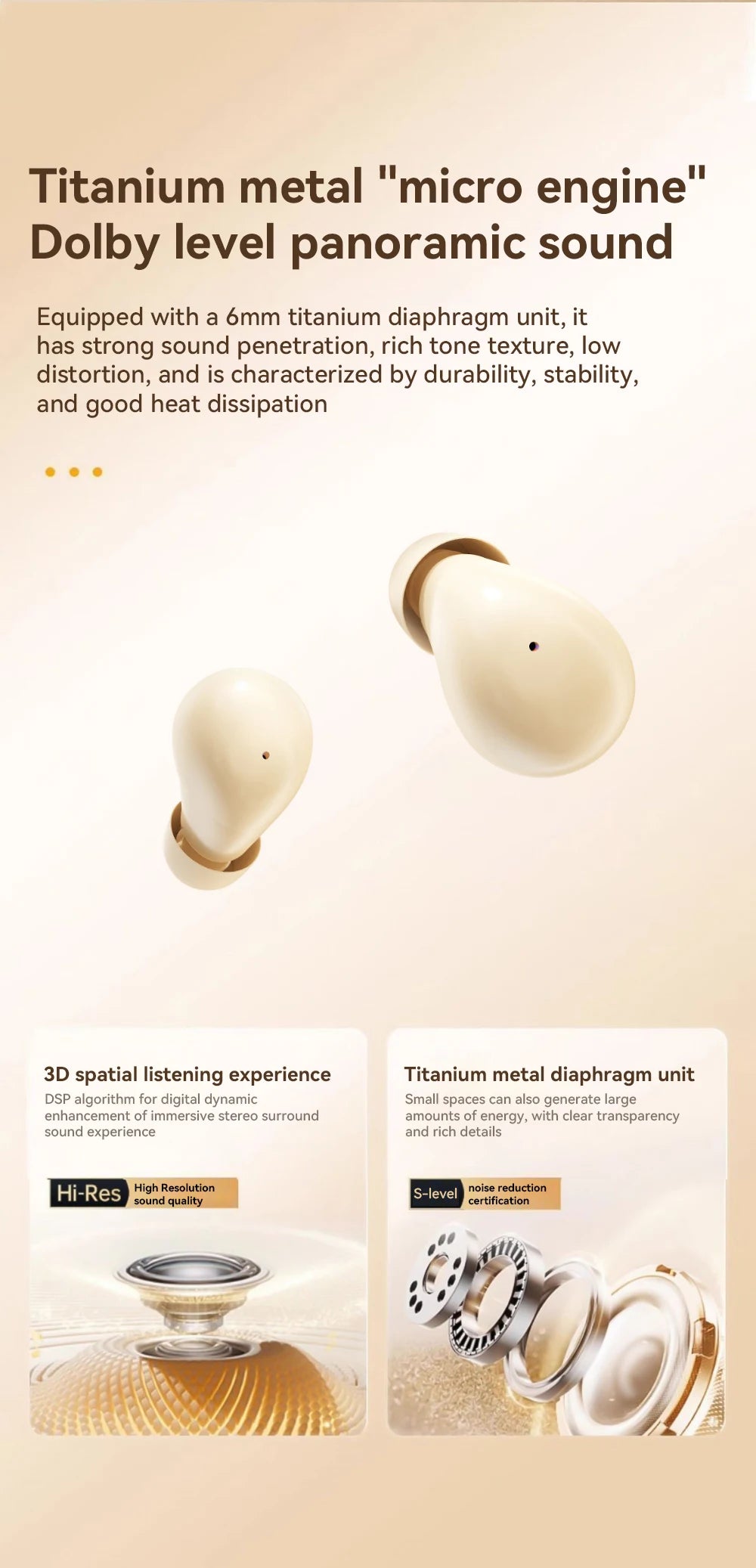 Mini Sleep Earbuds Wireless Headphones TWS Bluetooth 5.4 Earphones HIFI Stereo Noise Reduction Invisible Heasets For Home Work