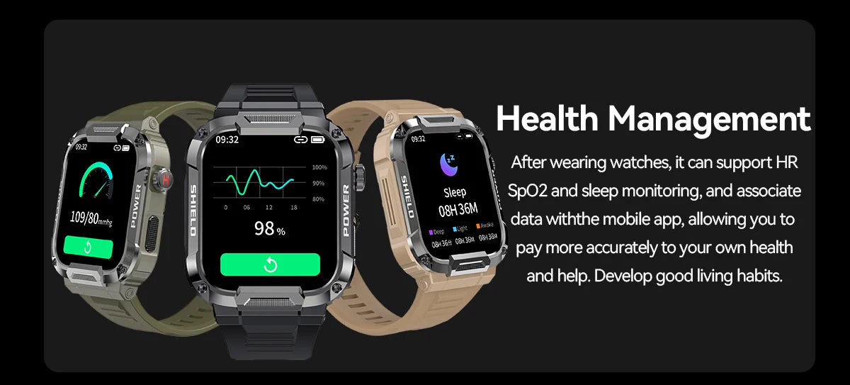 Military Smart Watch Men GPS Tracker Wireless Call Fitness Hours Waterproof Sports Smartwatch for Women Android IOS Phones 2025